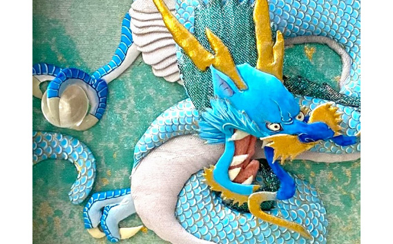 No.200 【雲龍風虎堂】押絵『水龍』（小）