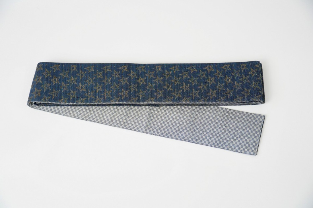 角帯　星空（紺）リバーシブル幅約10.2cm×長さ約420cm　FY00100