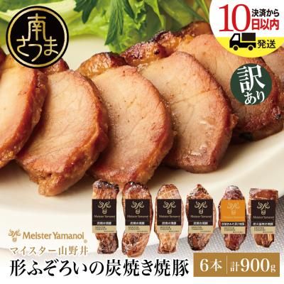 ふるさと納税 南さつま市 【訳あり ご自宅用】マイスター山野井 炭焼き焼豚 6本(3種) 特別限定セット
