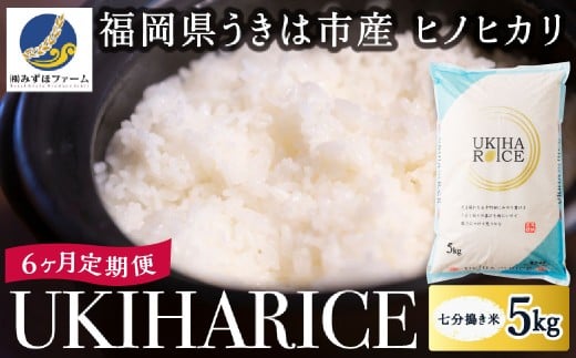 【6ヶ月定期便】みずほファーム UKIHA RICE (七分搗き5kg×6ヶ月)  【2025年11月より順次発送予定】 米 ヒノヒカリ お米 ご飯 うきは市
