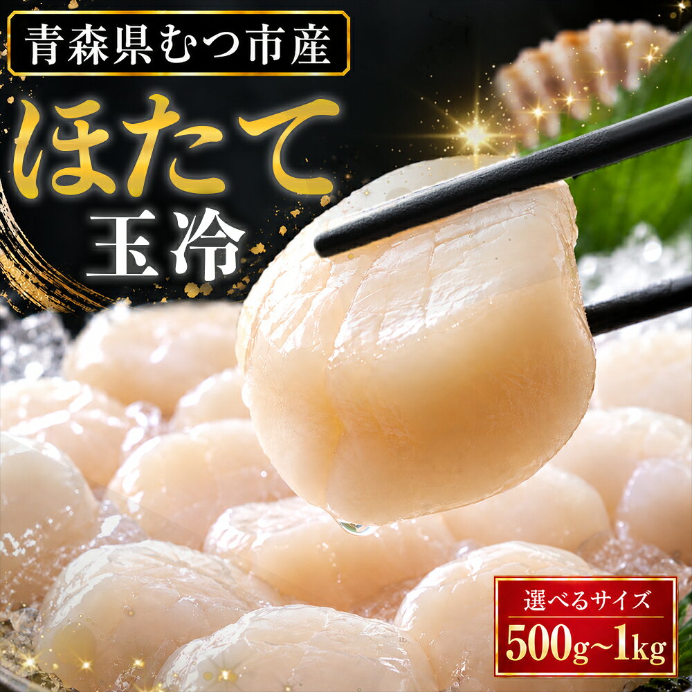 【ふるさと納税】青森県陸奥湾産ほたて貝柱　玉冷 選べる500g/1kg　刺身用　サイズ不揃い　訳あり【配送不可地域：沖縄及び離島】 ふるさと納税 ホタテ 帆立 ほたて 貝柱 魚介 魚介類 刺身 海鮮 海鮮丼 貝 生食用 青森県産 青森県むつ市