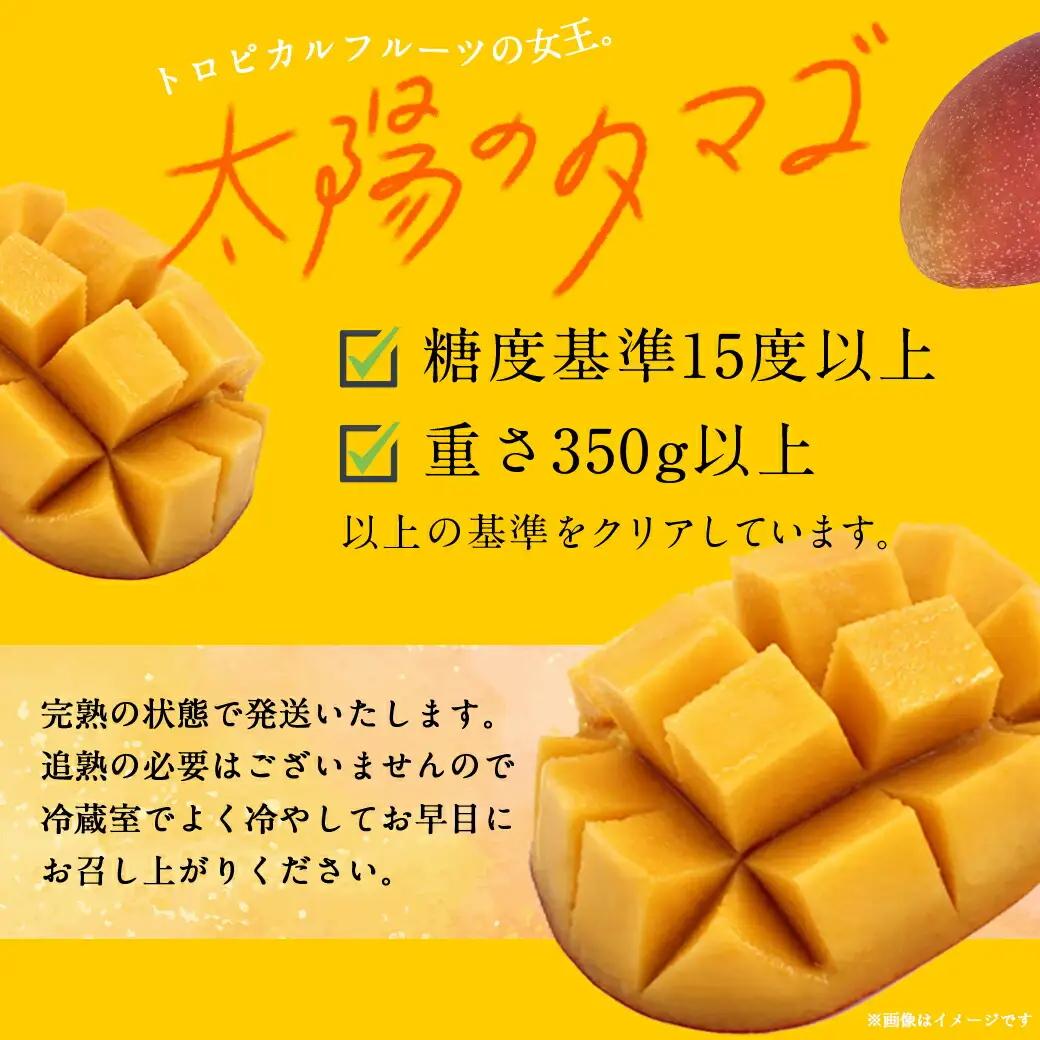 【先行受付!】宮崎県産完熟マンゴー 太陽のタマゴ【4L×2玉】化粧箱入り≪2026年5月中旬以降順次お届け≫〔41-0101〕_(都城市) 宮崎県産 太陽のタマゴ 化粧箱入 4L 2玉 1箱 15度以