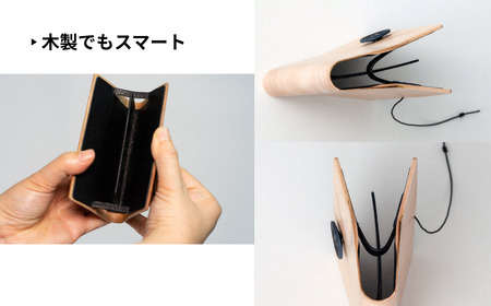 カエデ無垢材 曲げ木 名刺入れ 横型 ナチュラルカラー ストーリオ | 名刺