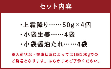 熊本 馬刺し 上霜降り200g （50g×4）タレ付き 生姜付き 馬肉 馬 肉刺し お肉 肉 生肉 生食 食品 熊本県 水上村 九州
