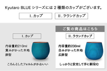 【KyutarouBLUE】ラウンドカップ 爽 河和田 伝統工芸品 