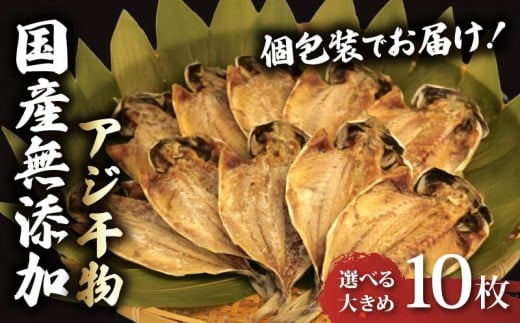 アジ 干物 個包装 国産 無添加 小分け あじ 塩干し 10枚 手作り 天日干し ひもの 魚介 贈答用 プレゼント ギフト 静岡 沼津 極上 美味しい コスパ 人気 静岡県