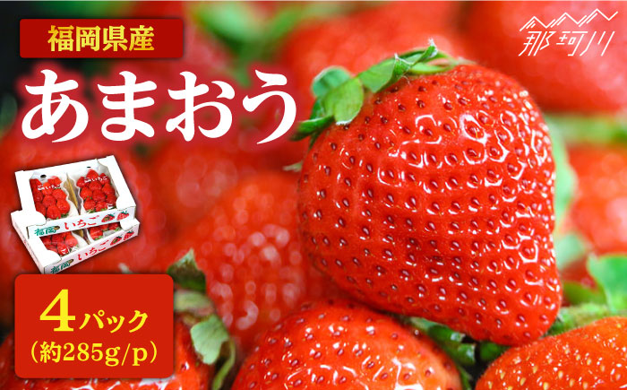 【2025年2月より発送】先行予約！『自然環境農法』で育てた福岡県産 あまおう 約285g×4パック＜おおきべりー株式会社＞那珂川市 フルーツ いちご あまおう [GZE002]