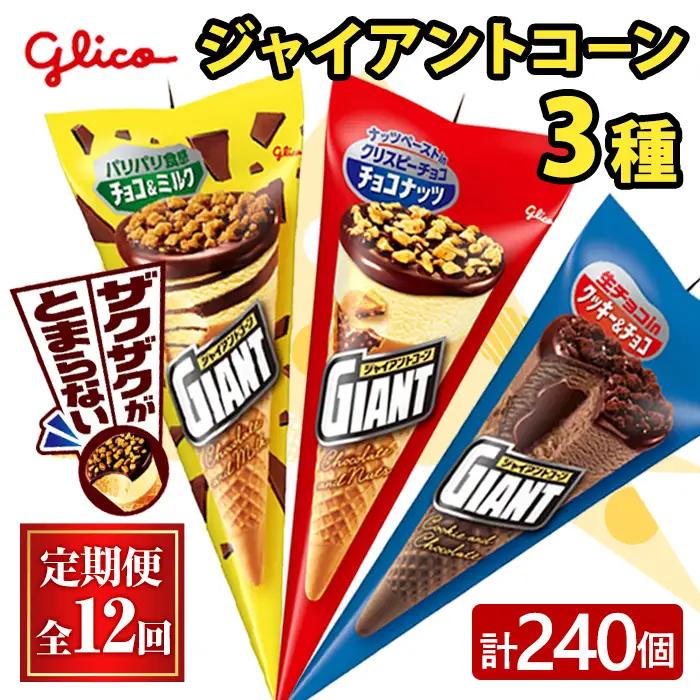 ジャイアントコーン 3種 計240個 12ヶ月定期便 グリコ スイーツ 【アイス】【ho1714】