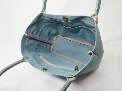 【いちひこ帆布】 ミニトート/水色