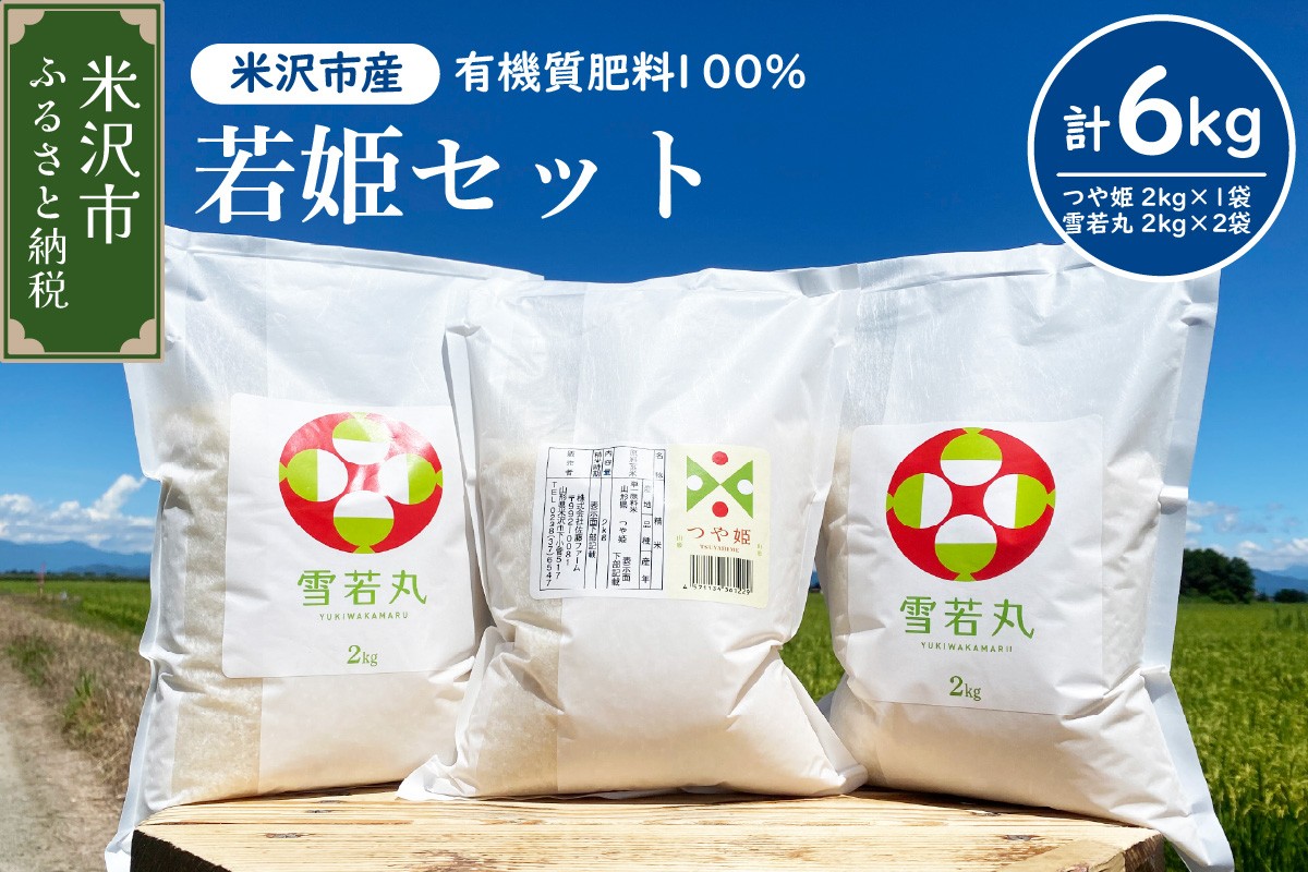 
                  【先行予約】令和8年産 ※選べる配送時期 若姫セット 計 6kg 〔 つや姫 2kg × 1袋 雪若丸 2kg × 2袋 計 3袋 〕 農家直送 2026年産 ブランド米
                