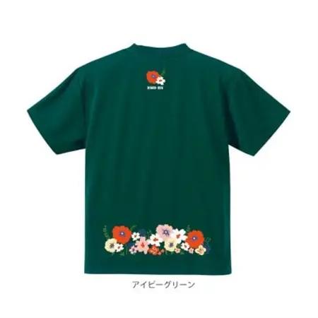 JTTA公認　卓球ユニフォーム【男女兼用(ドライ):XLサイズ】フラワー2　アイビーグリーン【1673762】