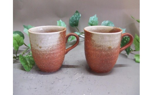 
                  【信楽焼】スカーレット緋色マグカップ2個セット　うつわ　nwu-054
                