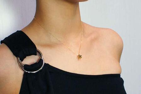 ブランツ  立体ゴールドスターペンダント ｜ イエローゴールド K18 星 ペンダント 40センチ 宇宙 星空 五芒星 立体 スター 鏡面 鏡 鏡面仕上げ ジュエリー ハイジュエリー 貴金属 750 