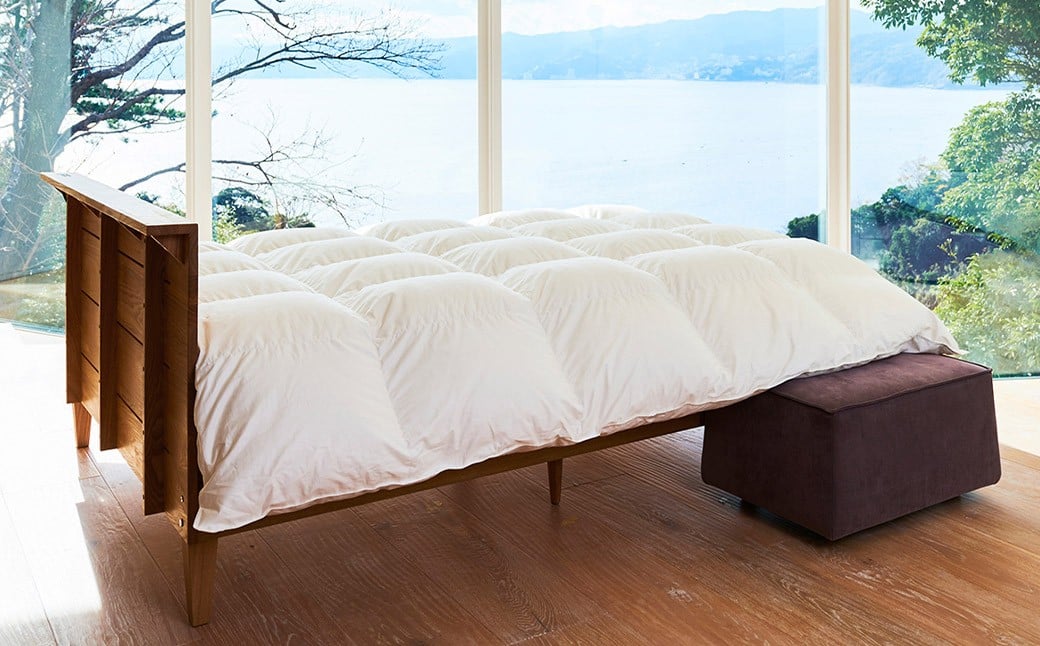 純日本製羽毛布団 セミダブル ／ 二枚合わせ Cタイプ （合掛け+合掛け） ／ 和雲アイダーモデル