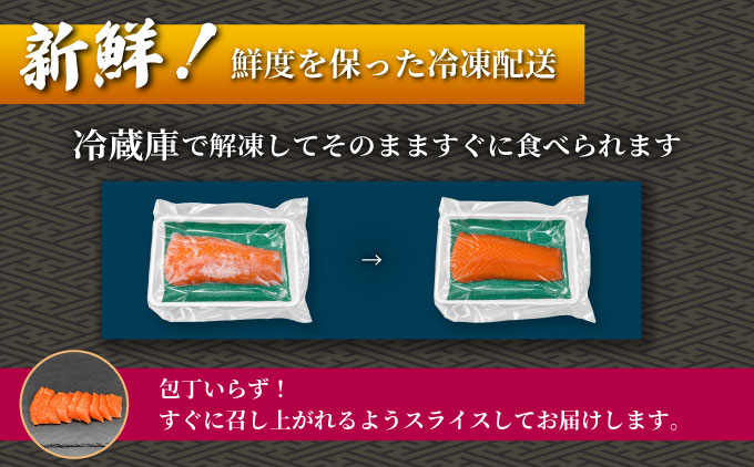 「陸上養殖」 北海桜サーモン 刺身 スライス 300g 冷凍 国産 北海道産 道産 松前産 トラウト サーモン 鮭 生鮭 お刺身 生食用 手軽 調理 カルパッチョ サーモン丼 漬け丼 産地直送 お取り