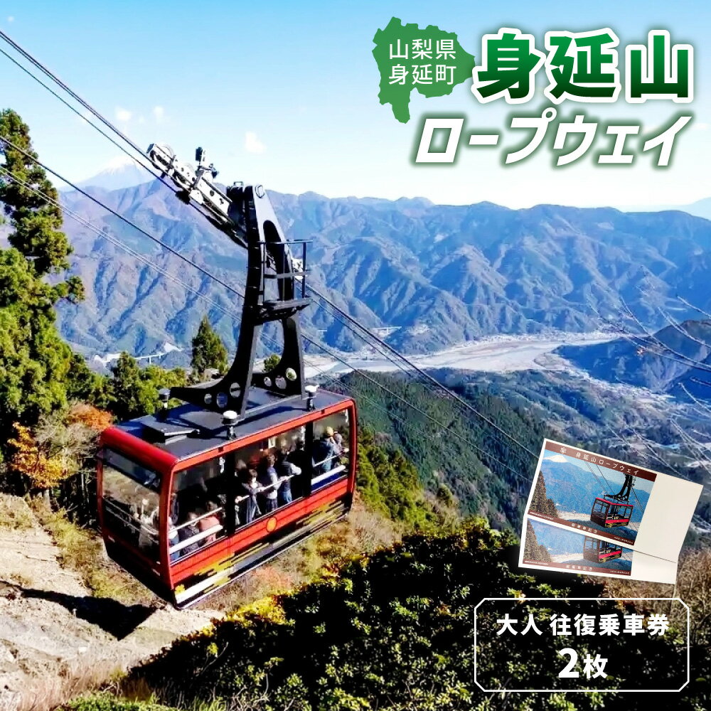 【ふるさと納税】身延山ロープウェイ 大人往復乗車券 2枚 乗車券 利用券 チケット 往復 ロープウェイ 新型パノラマビューゴンドラ ゴンドラ 身延山 景色 四季 旅行 観光 トラベル 山梨県 身延町 送料無料