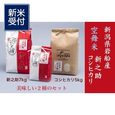 ふるさと納税 村上市 【新米受付・令和8年産米】空舞米 新潟県岩船産 コシヒカリ精米5kg、新之助7kg NB4090 | 