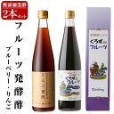 【ふるさと納税】フルーツ発酵酢ブルーベリー・りんご2本セット(各500ml)素材にこだわった2種類のフルーツビネガーをセットでお届け 重久本舗【重久盛一酢醸造場】