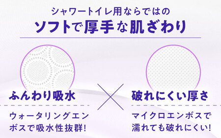 クリネックス 長持ちシャワートイレ用 トイレットペーパー（ダブル）16ロール(８ロールｘ8パック)【日本製紙クレシア株式会社】開成町 トイレットペーパー トイレットロール ダブル [BDAM029]