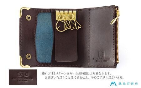 【池之端銀革店】藤巻百貨店別注 Cramp 3wayキーケース（ブライドルレザー・ロイヤルブルー）_0143-005-T06