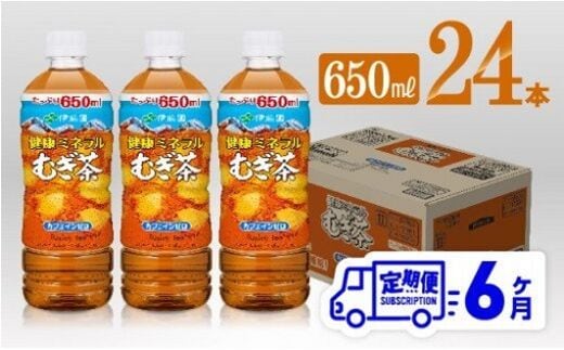 
										
										【6ケ月定期便】 伊藤園 健康ミネラル むぎ茶 650ml×24本PET 【 飲料類 ソフトドリンク 水分補給 お茶 麦茶 ペットボトル 】 宮崎県川南町 [D07357t6]
									