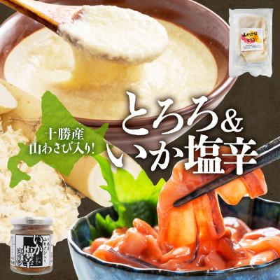 ふるさと納税 帯広市 十勝 山わさび入り ごはんのおとも 2種セット とろろ&amp;イカの塩辛 各2個 北海道 帯広市