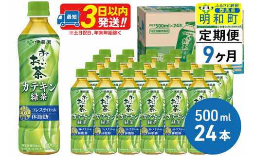 
《定期便9ヶ月》伊藤園 お～いお茶 カテキン緑茶【特定保健用食品】 500ml×24本【1ケース】
