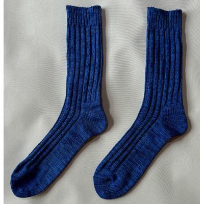 ふるさと納税 桐生市 【ezu】someiro kutsushita　/ブルー◆高級◆コーマ糸◆湿調作用