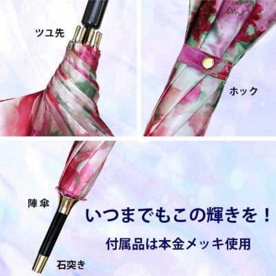 ふるさと納税 田原本町 傘 レディース 雨傘 長傘 サテン織り 手開き 花柄 173501 日本製 ピンク |  | 01