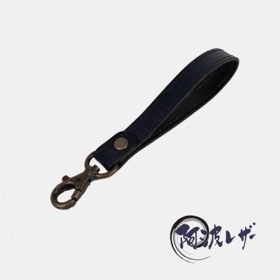 ふるさと納税 徳島市 阿波レザー 本藍染め キーストラップ 1本【CZ012】