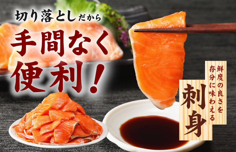 サーモン 切り落とし 定期便 900g×全3回【毎月配送 便利な小分け 300g×3P 訳あり サイズ不揃い 小分け 海鮮丼 人気 オススメ 小分け 冷凍 簡単調理 一人暮らし 東洋冷蔵】 099Z1
