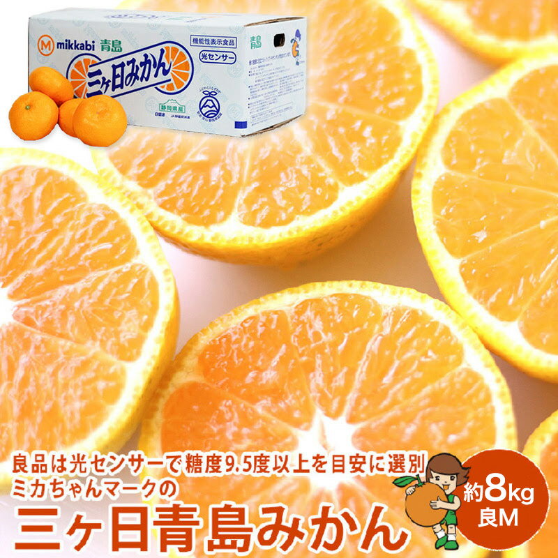 【ふるさと納税】ミカちゃんマークの三ヶ日青島みかん 良M 約8kg（目安：約68個） みかん ミカン 果物 フルーツ 静岡 浜松市　お届け：2025年12月15日～2026年3月31日まで