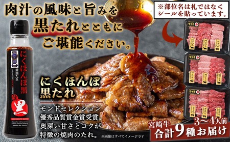 【年内お届け】【数量限定】宮崎牛9種盛り焼肉セット≪2025年12月15日～31日お届け≫_22-3101-HNY_(都城市) 宮崎牛 ラムシン マルシン イチボ サーロイン ザブトン 肩ロース ショ