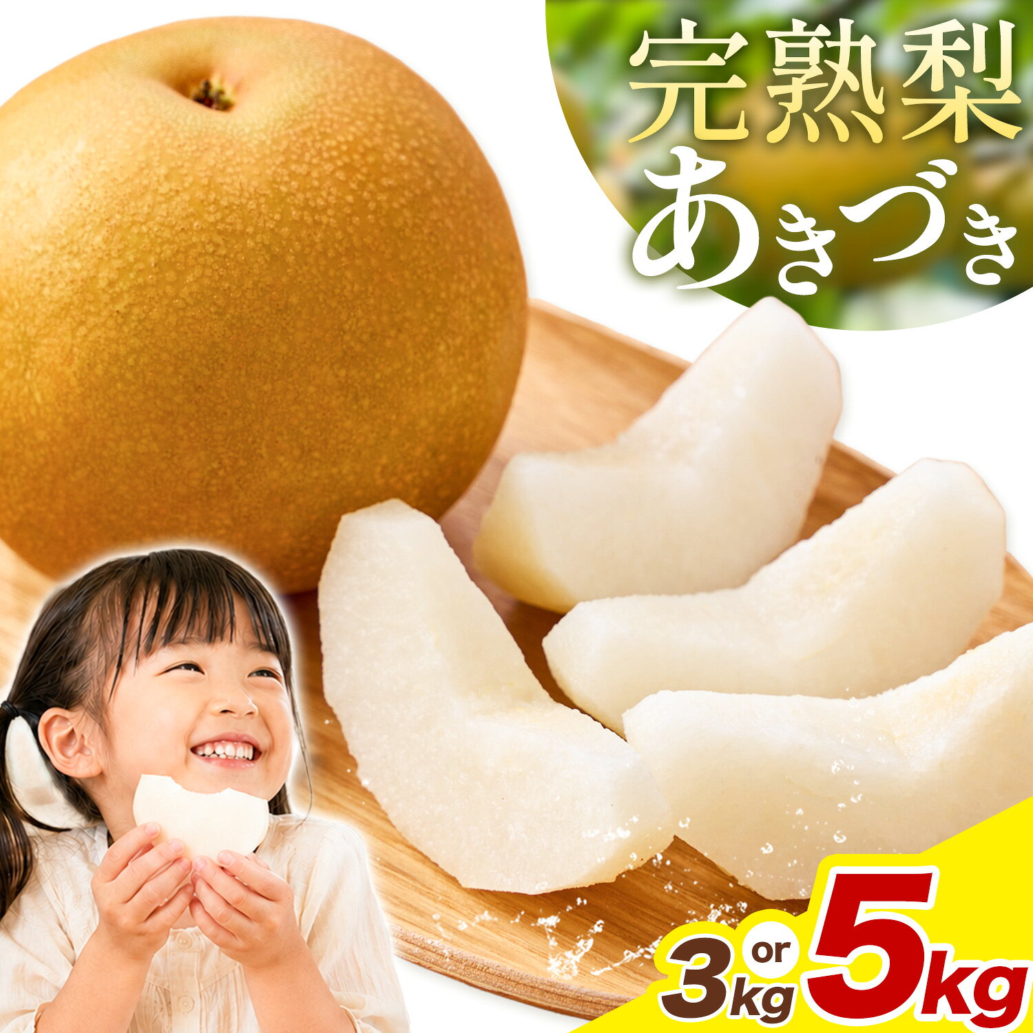 【ふるさと納税】完熟梨 あきづき 選べる内容量 3kg 5kg 岸田農園《2026年9月中旬-9月下旬頃出荷》国産 栃木県 芳賀町 梨 なし 和梨 秋月 大玉 フルーツ 果物 完熟 ジューシー 秋 旬 送料無料