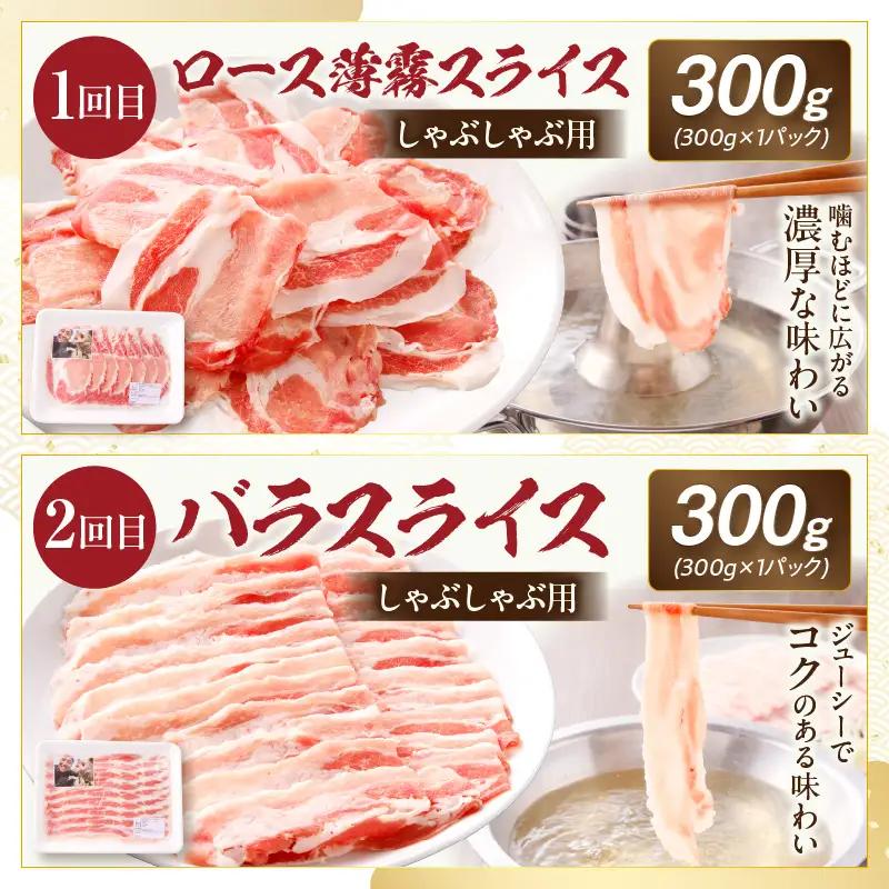 【全6回】《放牧和豚》シンプル定期便 豚 豚肉 ロース スライス しゃぶしゃぶ バラ 肩ロース ロース 焼き肉 焼肉 ミンチ ひき肉 挽き肉 挽肉 こま切れ 豚コマ 真空パック 薄霧