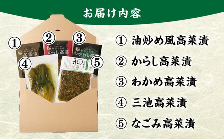 秘伝の味 九州産高菜漬5種詰め合わせセット 吉富町/株式会社若山食品[BGAX001]