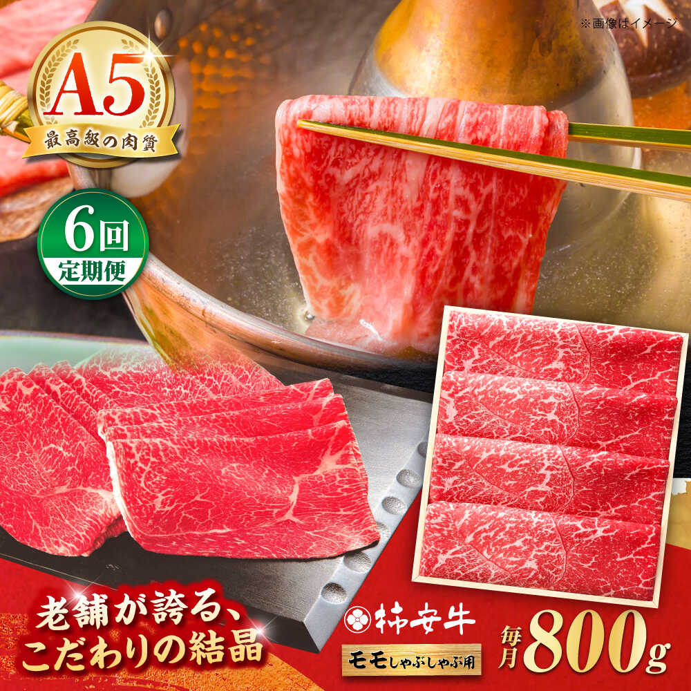 【ふるさと納税】【6回定期便】最高級A5等級 三重県産 黒毛和牛 柿安牛 モモ 800g / A5 国産牛 ブランド牛 牛肉 冷蔵 / 亀山市 / 柿安本店 [AMBW013]