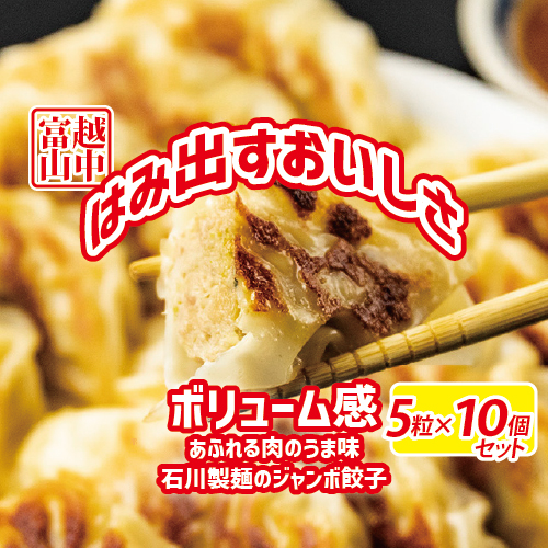 ジャンボ餃子5粒入りタレ付10個セット ※北海道・沖縄・離島への配送不可