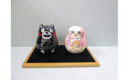 アリコ起き上がりこぼしアマビエピンク・くまモンセット 有田焼 陶楽 bn006