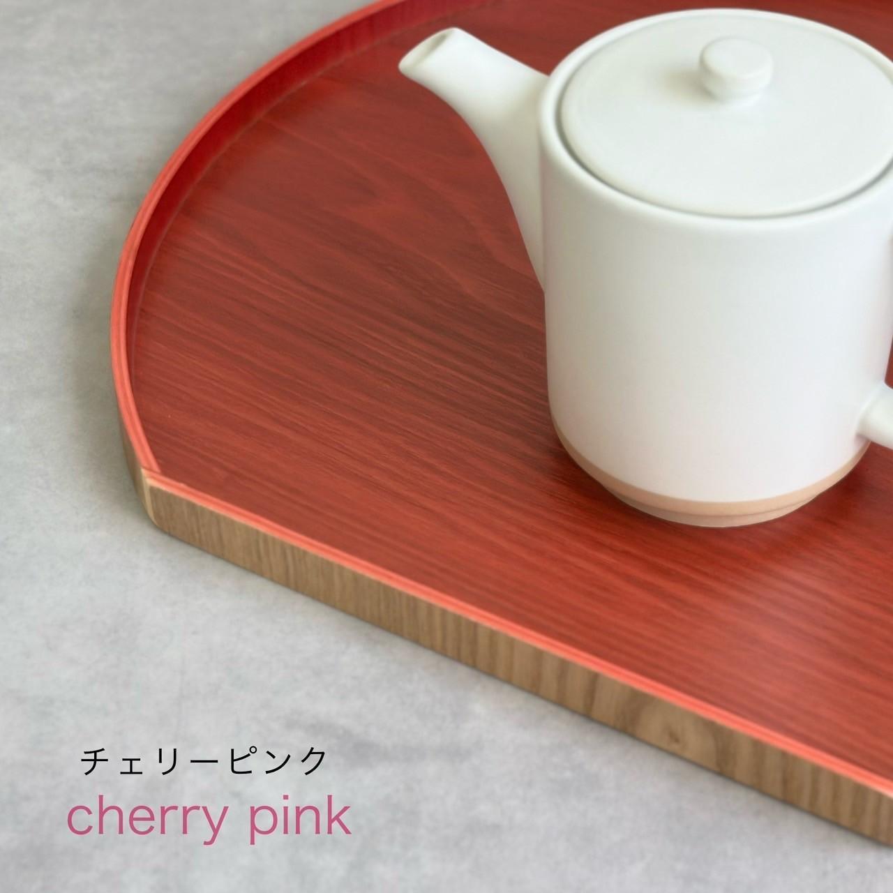 ［チェリーピンク］紀州漆器 木製 カラー半月盆 トレー 約36cm［YS141］　CR172VC03_イメージ2