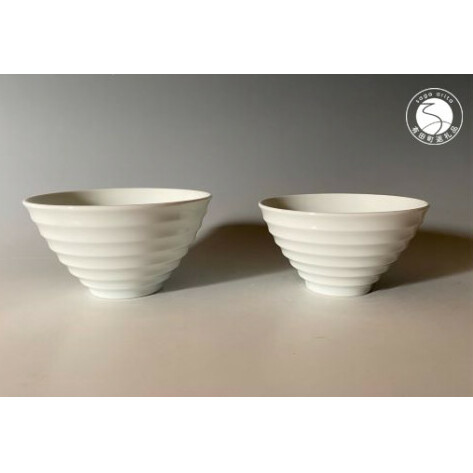 中仙窯 有田焼 白磁飯碗セット（大・小）お茶碗 夫婦茶碗（中尾純作）  有田焼 お茶碗 ご飯茶碗 ゆのみ ごはん茶碗 湯呑 和食器 食器 うつわ 器 35000円 3.5万円 A35-398
