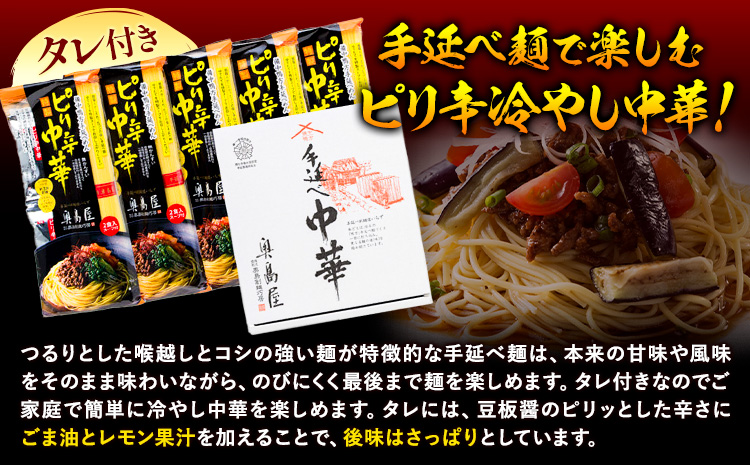 手延べピリ辛中華 タレ付き 1袋300g ( 麺 180g スープ 60g×2 ) 2食入 × 5袋 計10食 奥島屋 株式会社奥島創麺巧房《30日以内に出荷予定(土日祝除く)》岡山県 浅口市 送料無