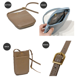 オリーブレザー スマホショルダー 【A-LOOK】 オリーブ