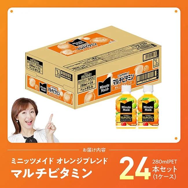ミニッツメイド 「オレンジブレンド マルチビタミン」280mlPET 24本 【 ふるさと納税 飲料 オレンジ ジュース ミックス ブレンド PET 川南町 国内産 九州 宮崎県 送料無料 】 