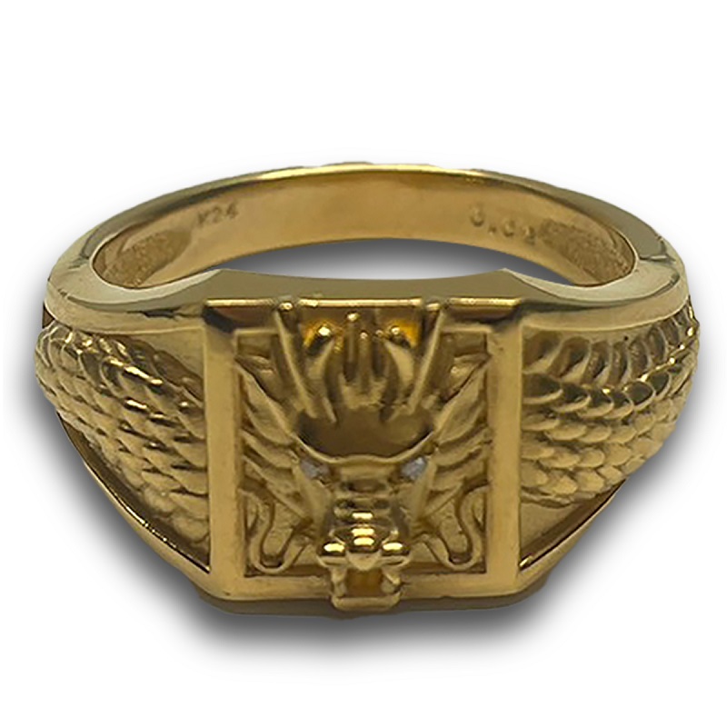 〈 甲府ジュエリー 〉K24 竜印台風ダイヤリング（15047327）