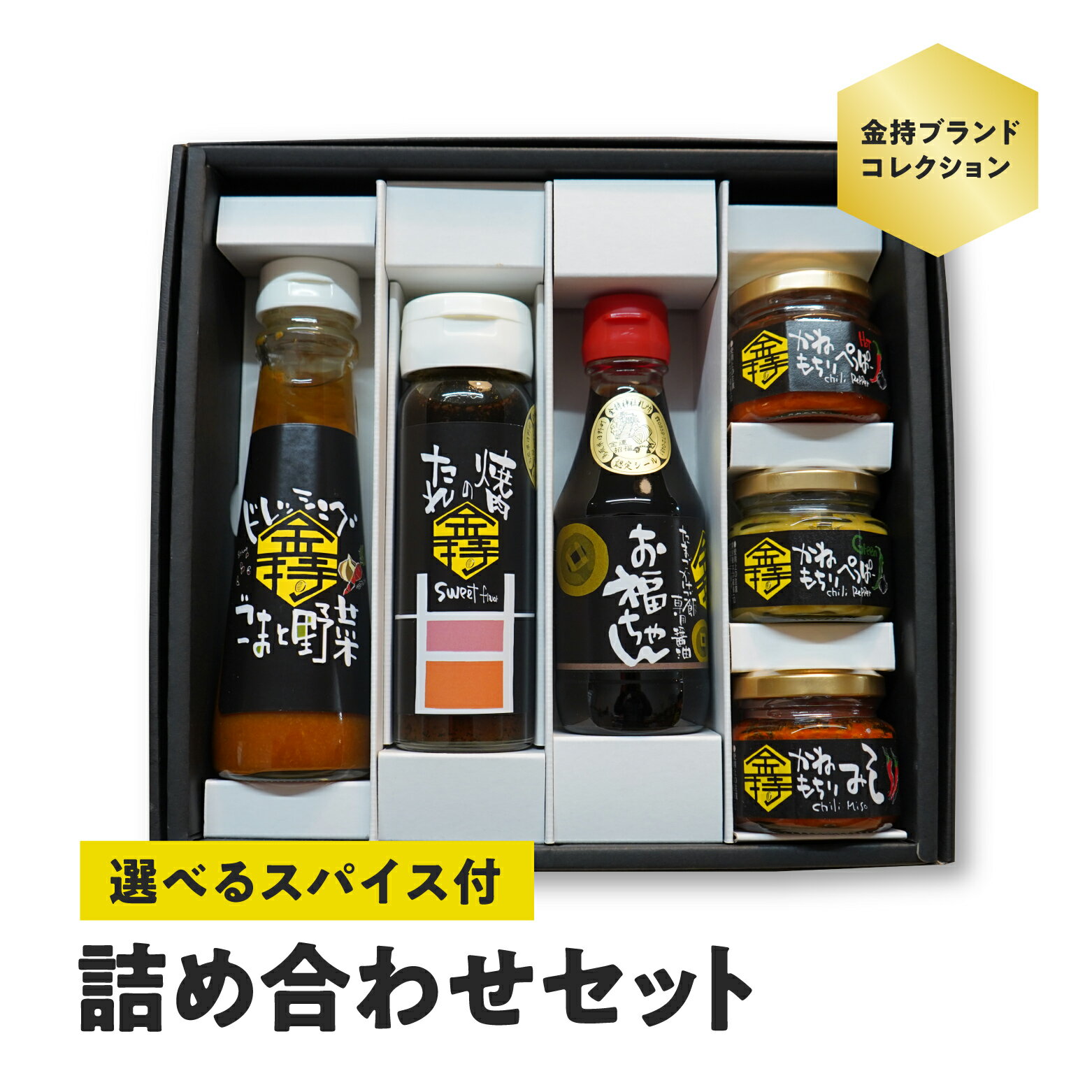 【ふるさと納税】スパイスが選べる 金持ブランドコレクション 日野町PR商品 詰め合わせセット ドレッシング 焼肉のたれ 卵かけご飯専用醤油(お福ちゃん) ギフト 化粧箱 鳥取県日野町