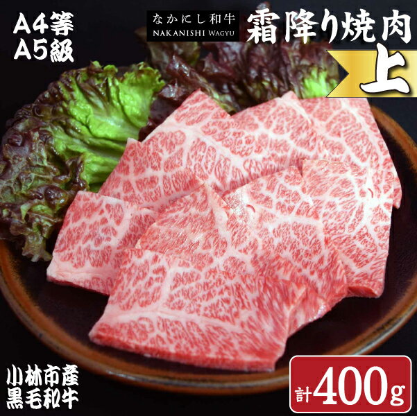 【ふるさと納税】【生産者直送】なかにし和牛霜降り焼肉 上 黒毛和牛 ブランド牛 カルビ 焼肉 産地直送 肩ロース リブロース 三角バラ ロース 部位 国産牛 牛 肉 牛肉 お肉 ふるさと 人気 おすすめ 贈答 ギフト お裾分け プレゼント 精肉 宮崎県 小林市 送料無料