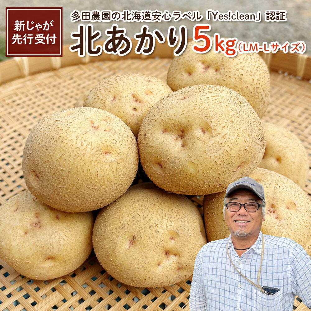 【ふるさと納税】【新じゃが先行受付！】多田農園の北海道安心ラベル「Yes!clean」認証　北あかり5kg（LM-Lサイズ）【5100101】