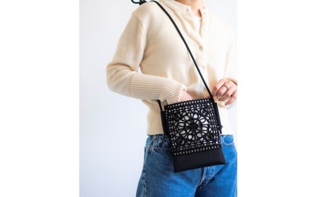 サコッシュ cooderia ( ブラック ) コード刺繍 レディース 日本製 | ショルダーバッグ バッグ 鞄 新潟県五泉市