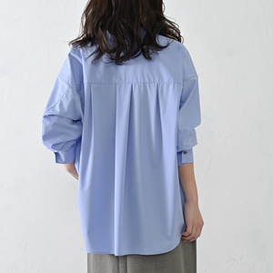 【THE INDUSTRY WORKS】 裾ドロストタイプライターシャツ（ブルー）・1着　TIW-W035（74-27-BL） レディース カジュアルシャツ